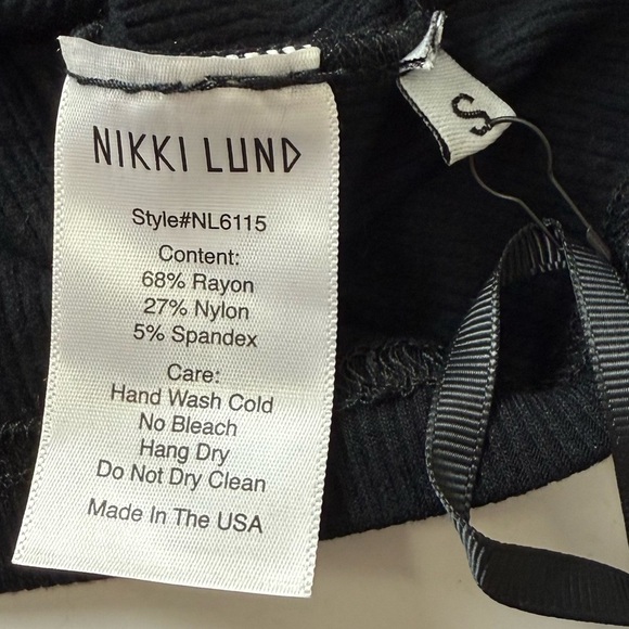 Nikki Lund Shirt Womens Small Black Long Sleeve Tee Stretch Rhinestone NWT - Picture 6 of 9